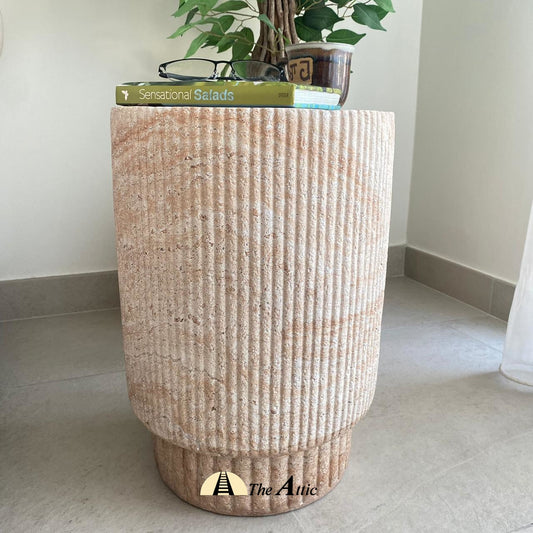 Milan Stone Finish Side Table