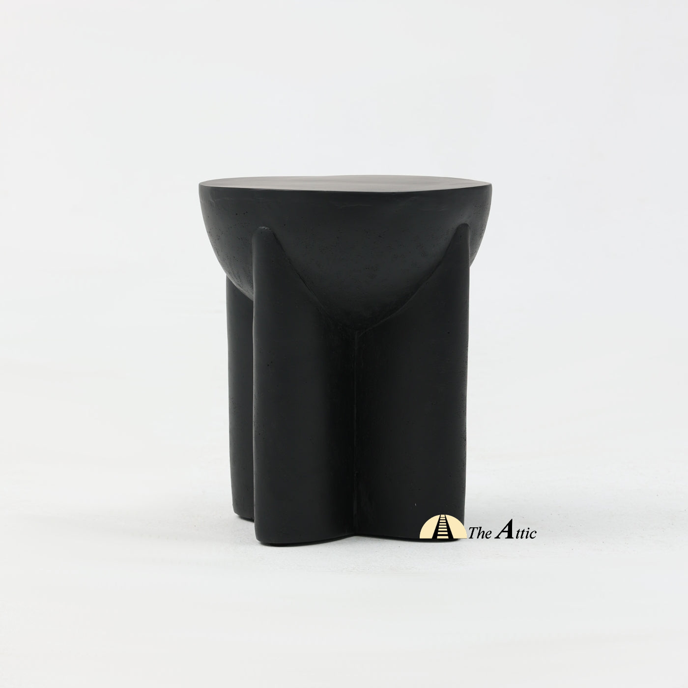 Naga Concrete Finish Side Table, Black - The Attic Dubai