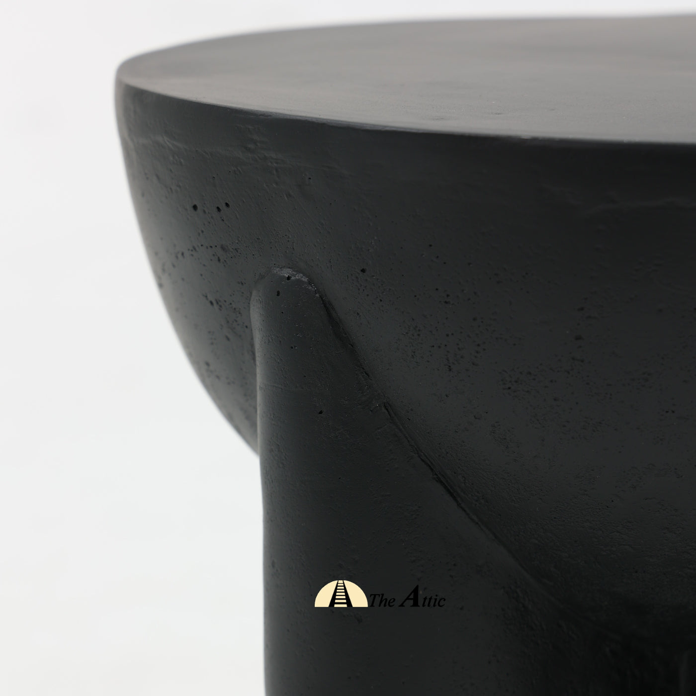Naga Concrete Finish Side Table, Black - The Attic Dubai