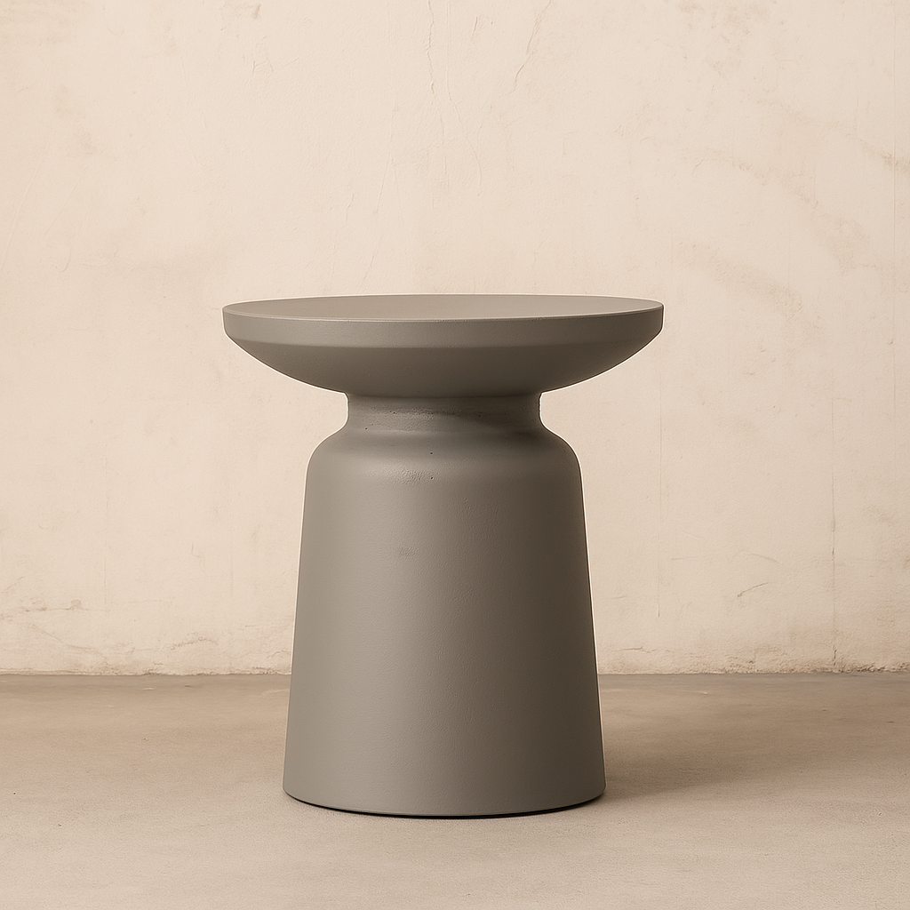 Namib Side Table, Grey Cement Finish - The Attic Dubai