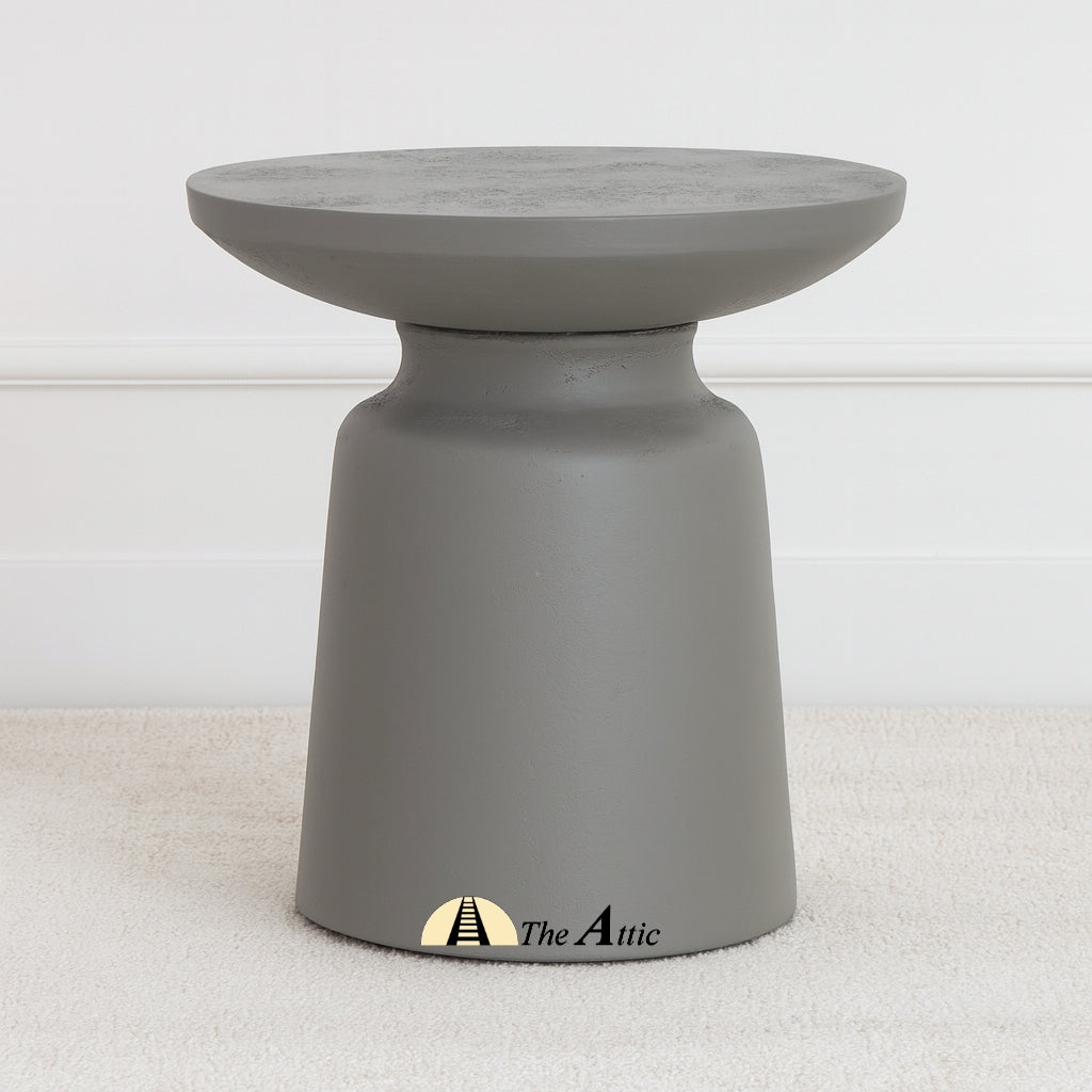 Namib Side Table, Grey Cement Finish - The Attic Dubai