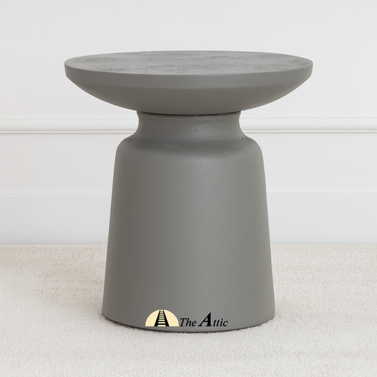 Namib Side Table, Grey Cement Finish - The Attic Dubai