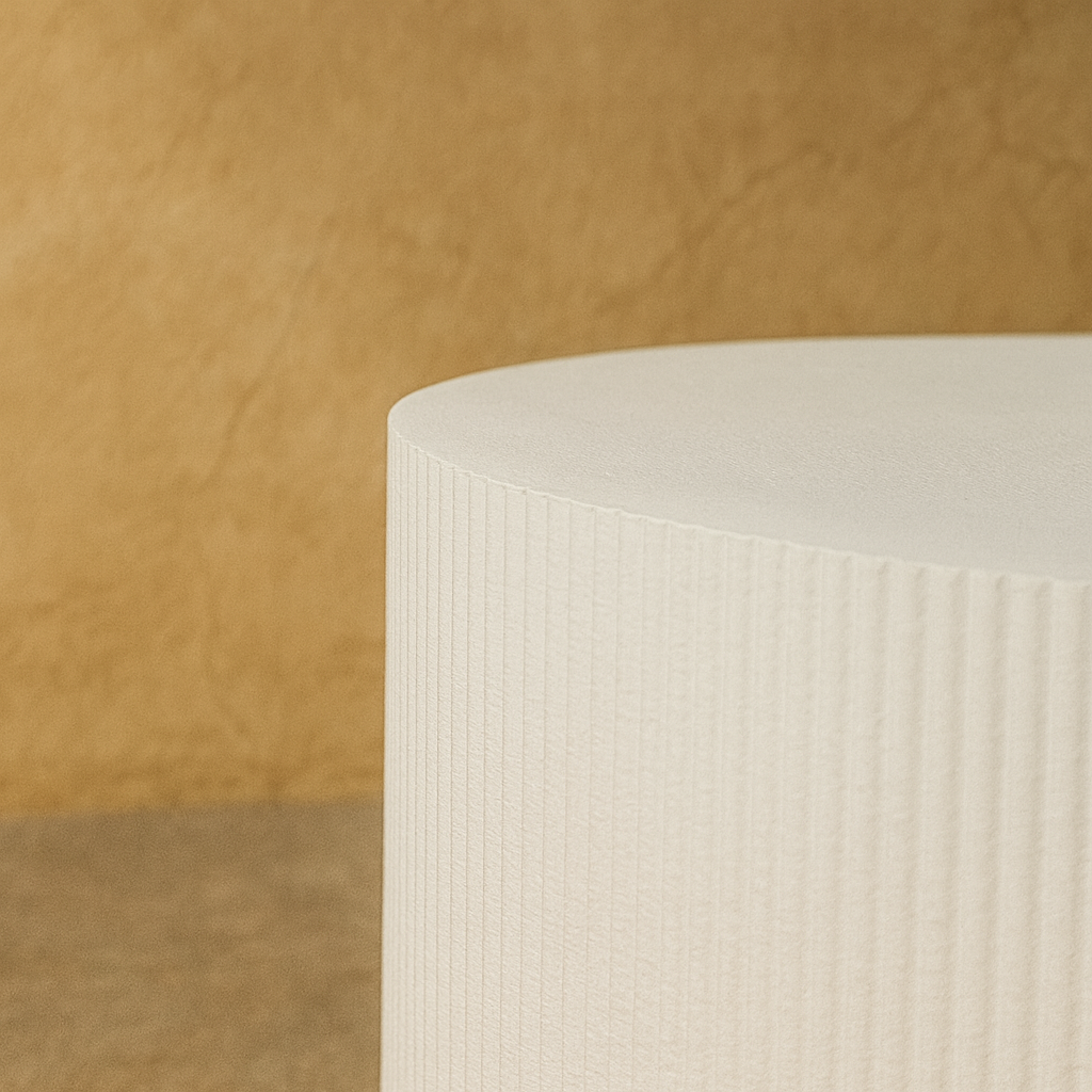 Nara white, round, fluted coffee table - The Attic Dubai