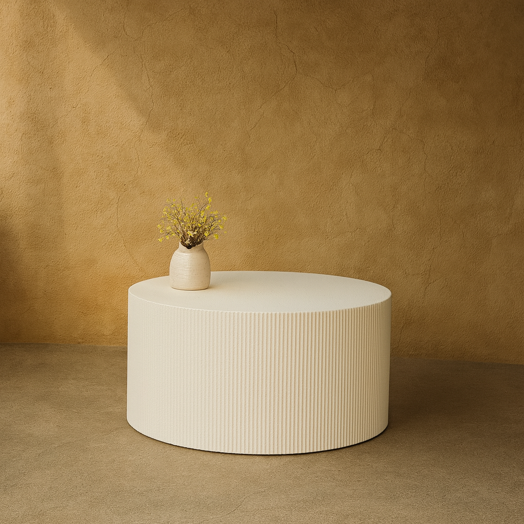 طاولة قهوة نارا، بيضاء