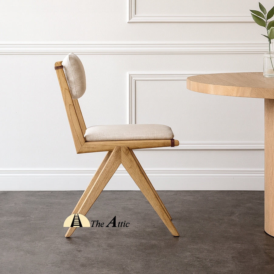 Ohio Dining Chair, with Cushioned Backrest and Seat - The Attic Dubai