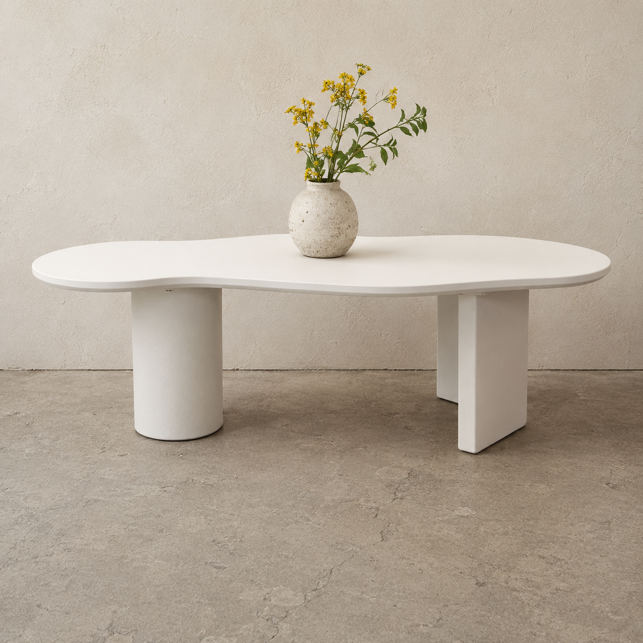 Oslo Abstract Shape White Coffee Table - The Attic Dubai