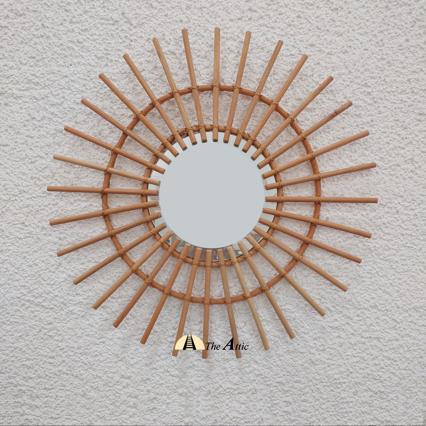 Sun Rattan Round Wall Mirror - TheAttic-Dubai.com