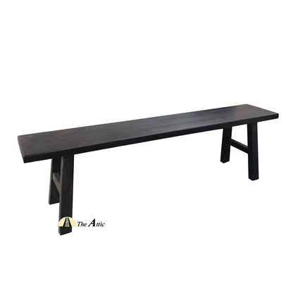 Rustic Reclaimed Wood Bench, Black 170cm - The Attic Dubai