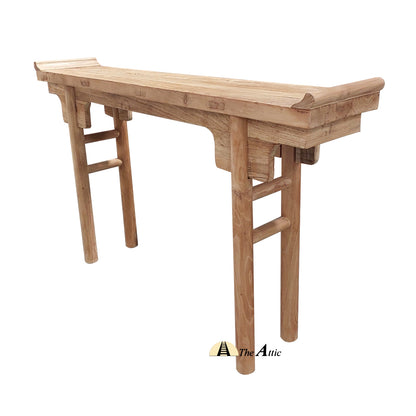 Curved Reclaimed Wood Console, Accent Table - The Attic Dubai