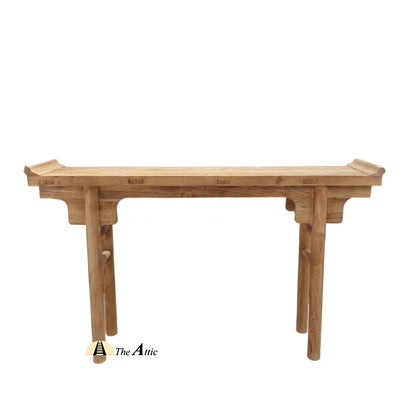 Curved Reclaimed Wood Console, Accent Table - The Attic Dubai