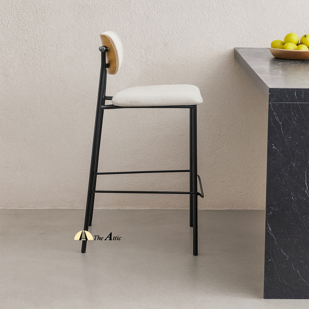 Rotterdam Fabric Bar Counter Stool - The Attic Dubai