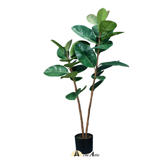 Rubber Plant (Ficus Elastica Melany) Artificial Plant 125cm - theatticdubai.com
