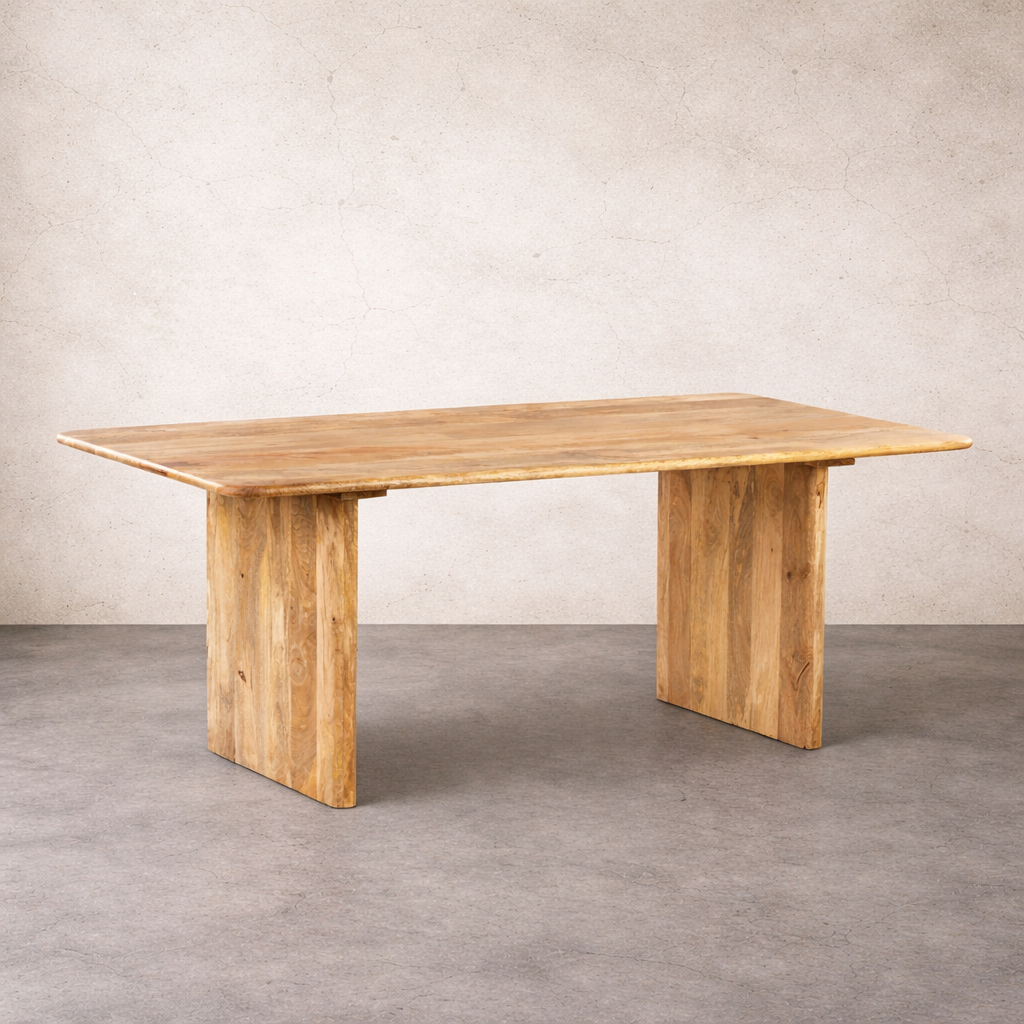 Saga Mango Wood Dining Table - The Attic Dubai