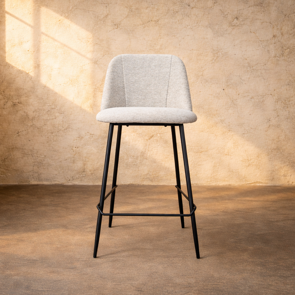 Salzburg Counter Stool Grey | Modern Upholstered Kitchen Stool UAE - The Attic Dubai