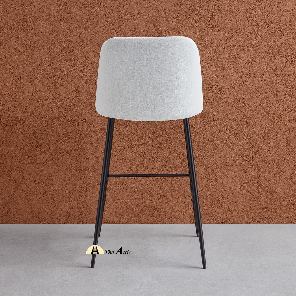 Salzburg White Fabric Bar Counter Stool - The Attic Dubai