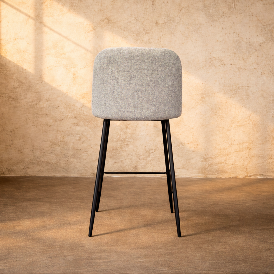 Salzburg Counter Stool Grey | Modern Upholstered Kitchen Stool UAE - The Attic Dubai