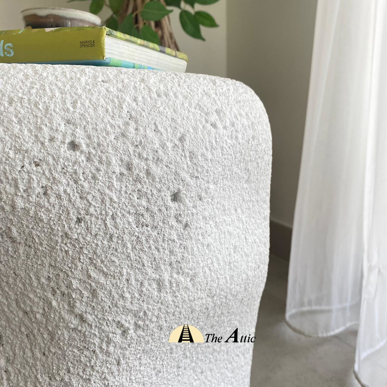 Santorini Organic Side Table, Pure White - The Attic Dubai