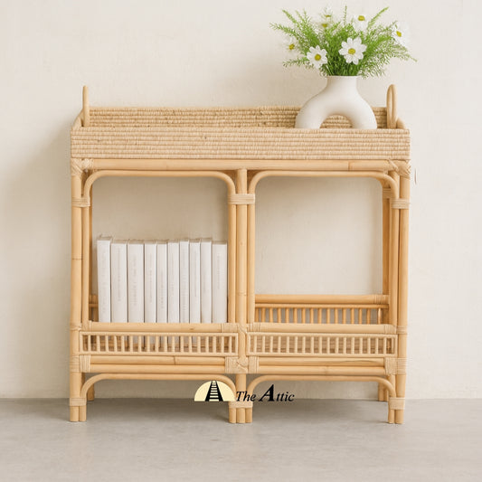 Serena 2-Tier Rattan Console, Wicker Furniture, Cane Furniture - The Attic Dubai
