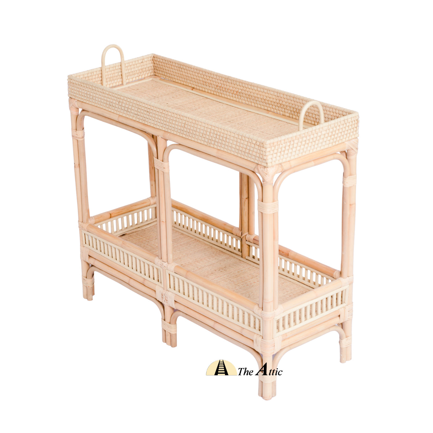 Serena 2-Tier Rattan Console, Wicker Furniture, Cane Furniture - The Attic Dubai