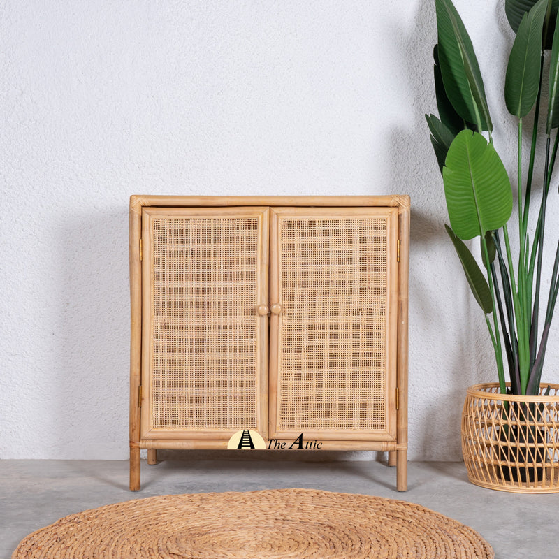 Sofia Rattan 2-Door Cabinet - The Attic Dubai
