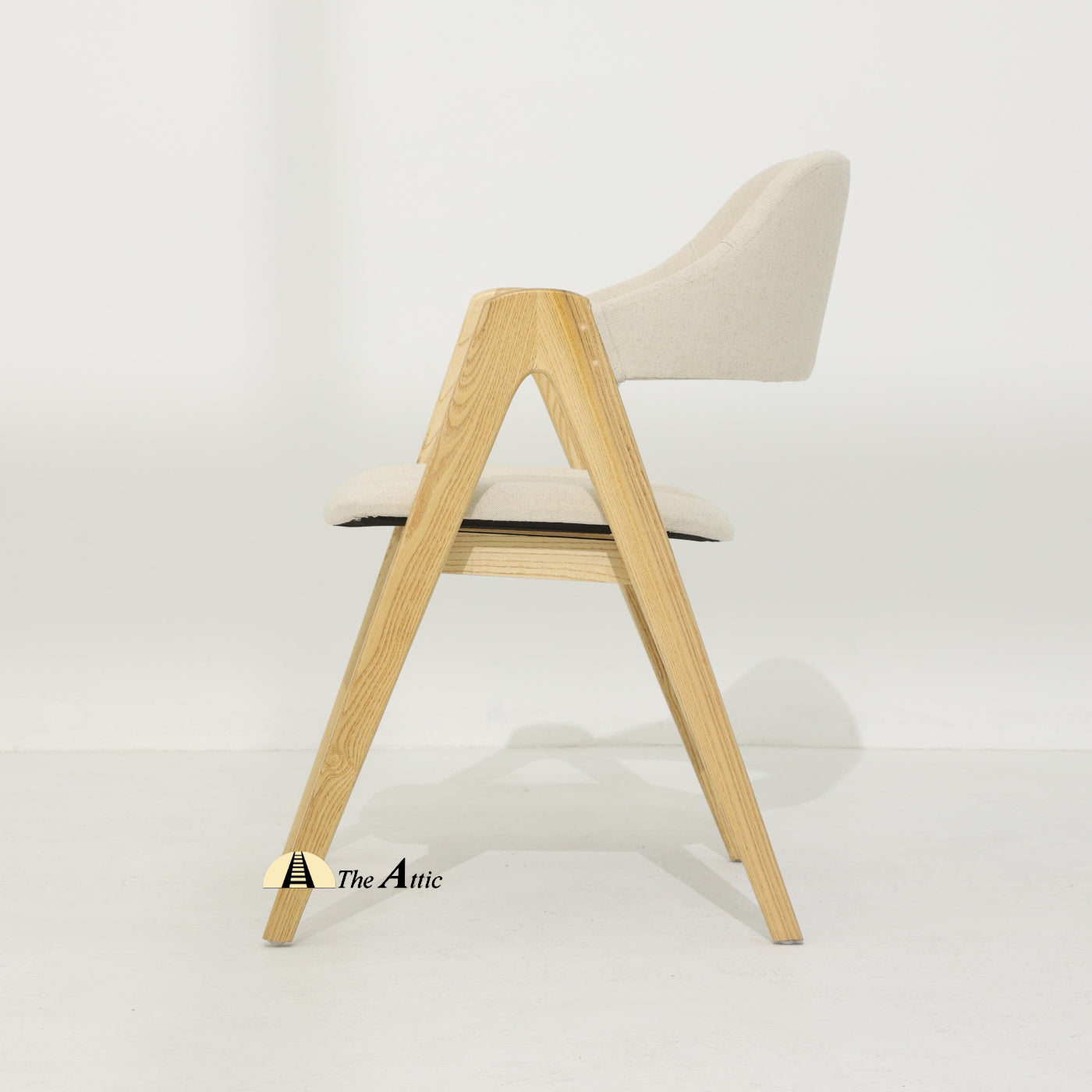 Stockholm Upholstered Dining Armchair, Modern Wood and Fabric Chair - The Attic Dubai