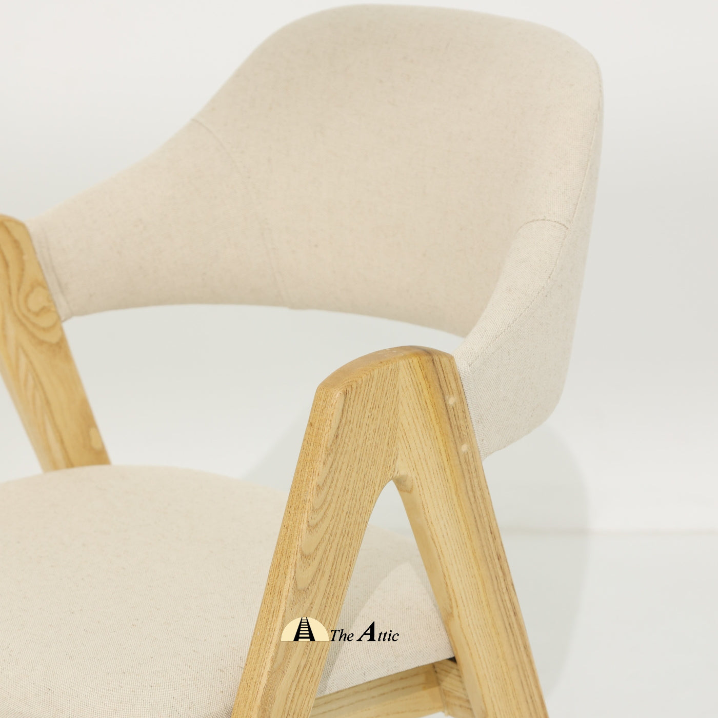 Stockholm Upholstered Dining Armchair, Modern Wood and Fabric Chair - The Attic Dubai