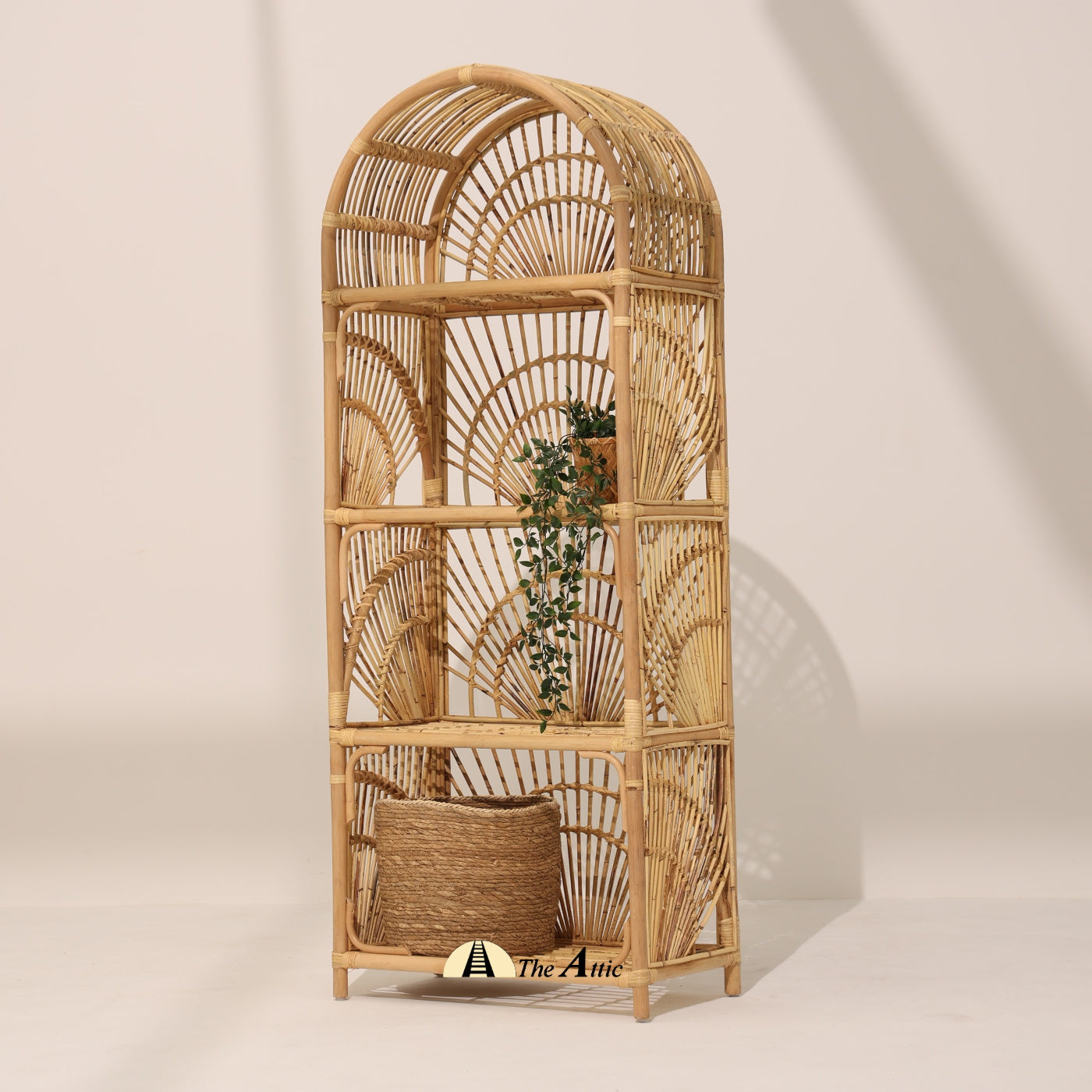 Surya Rattan Arch Bookshelf