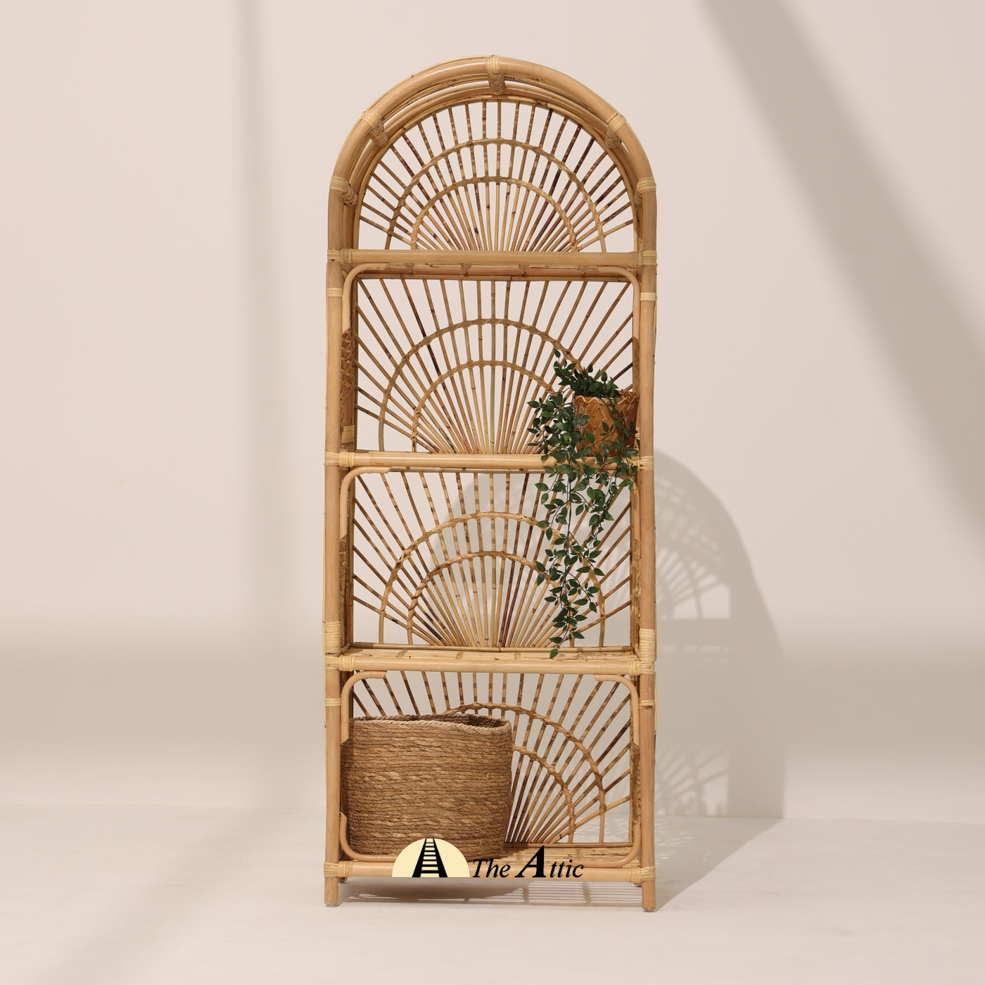 Surya Rattan Arch Bookshelf