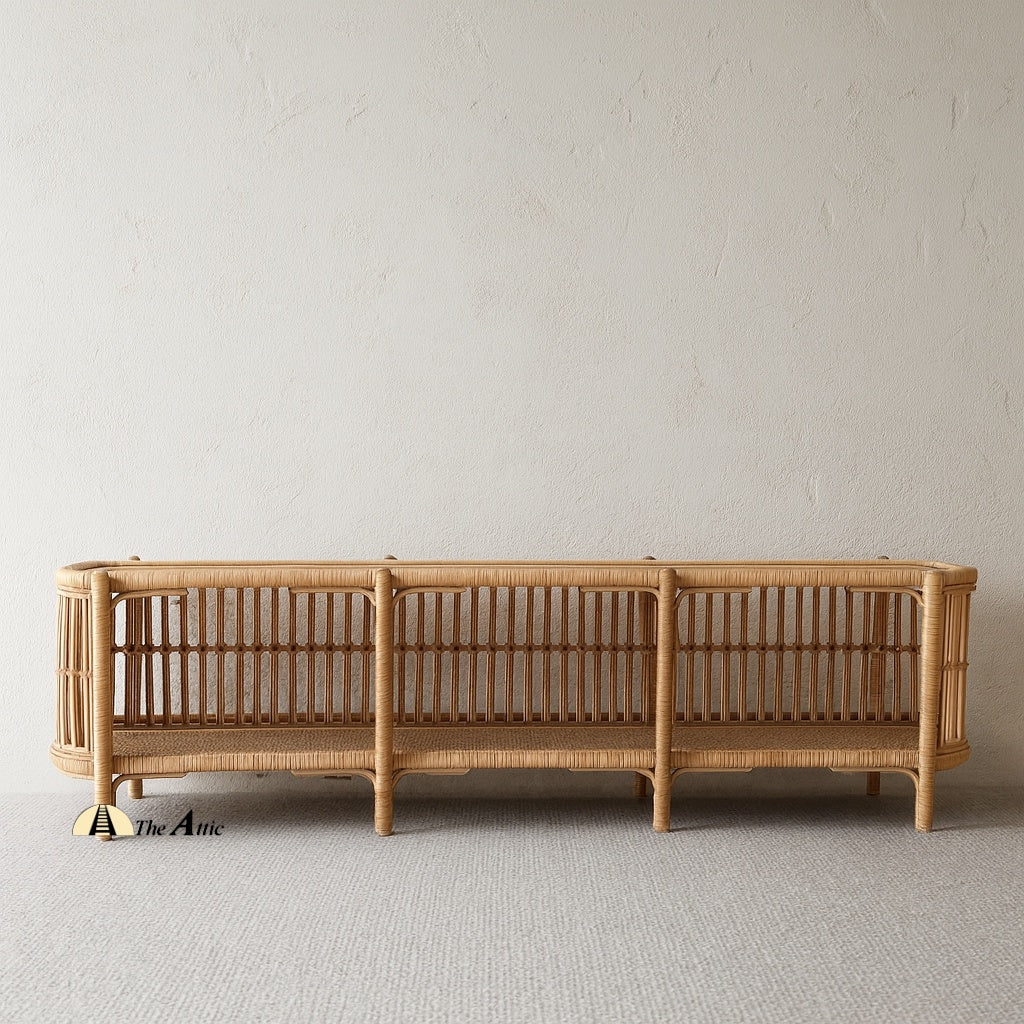 Sylvan Rattan TV Console, Media Unit, Rattan Furniture - The Attic Dubai