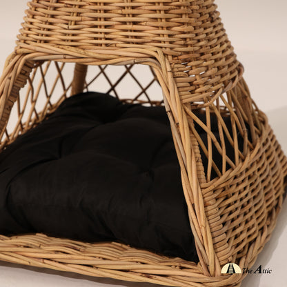 Tepee Rattan Dog Bed, Stylish Pet Bed - The Attic Dubai