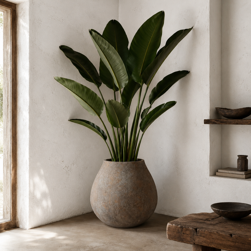 Textured Grey MgO Drop Shape Planter Pot | Indoor & Outdoor Planter - The Attic Dubai