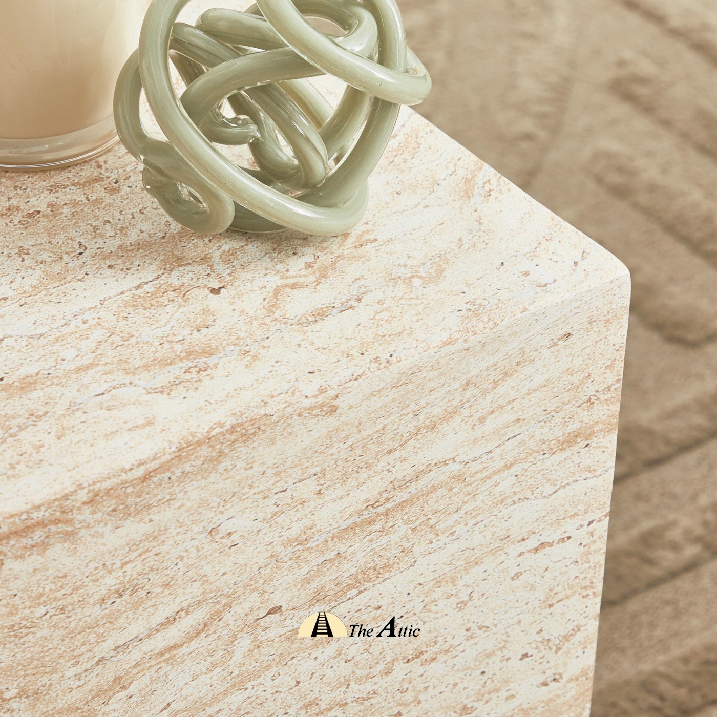 Venice Stone Finish Side Table - The Attic Dubai