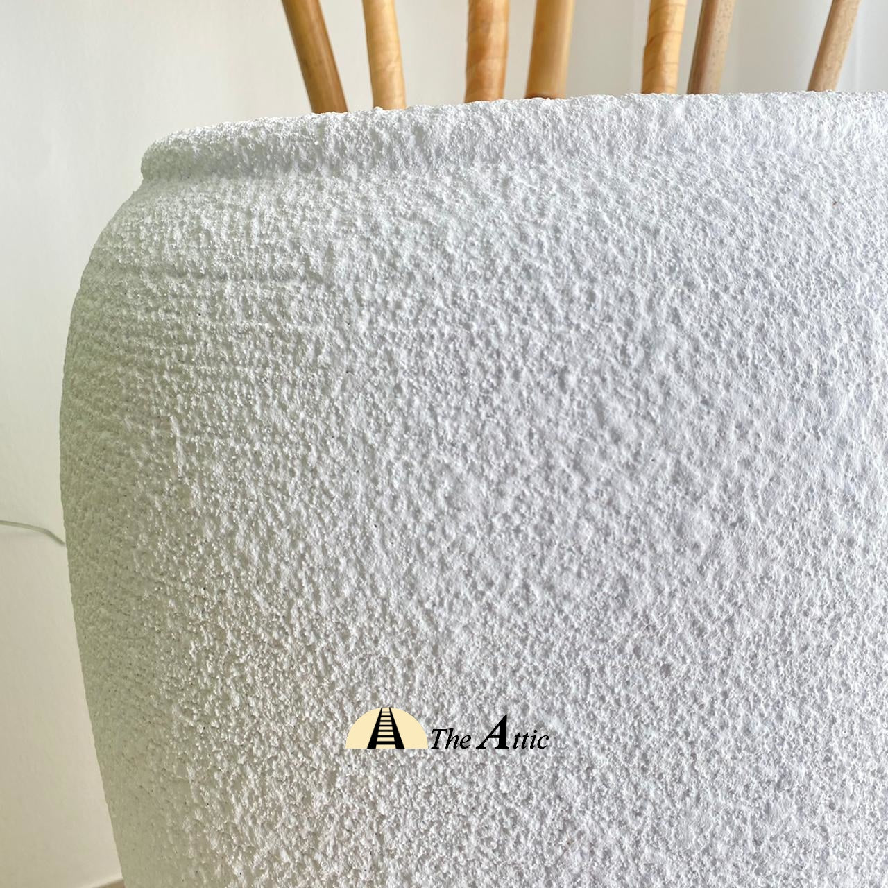 Wadi Planter Vase, White - The Attic Dubai. Home Decoration White Garden Pots Fiberglass Planters Vase Flower Plant Pots Concrete Finish