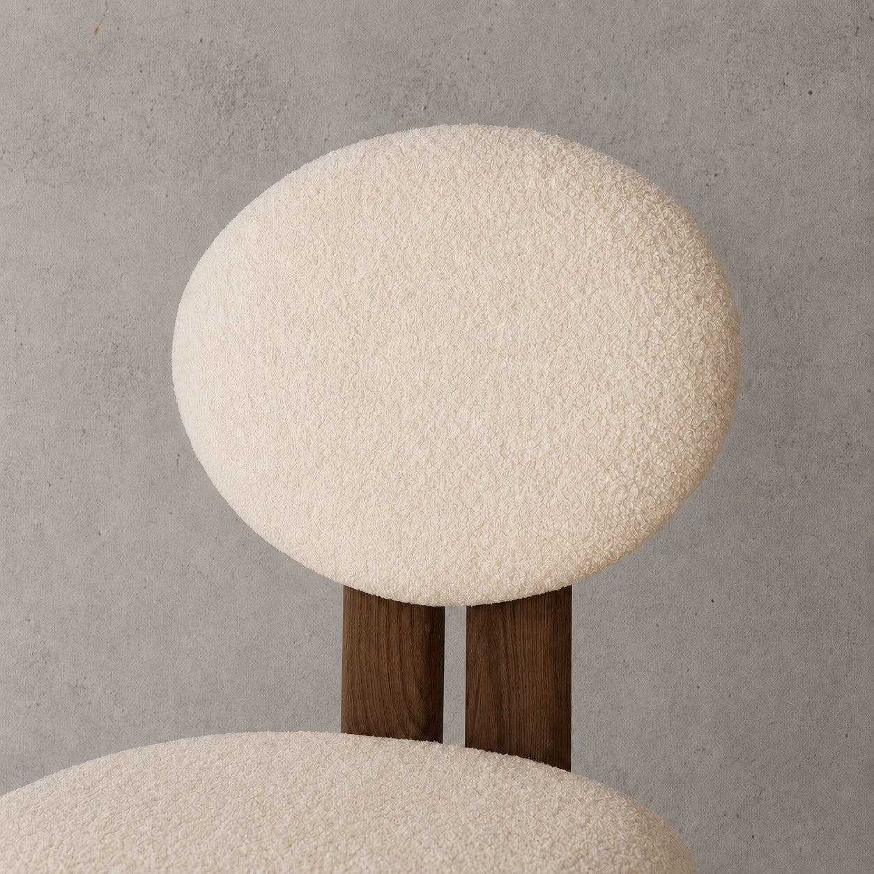 Boston Boucle Round Dining Chair, Dark Brown