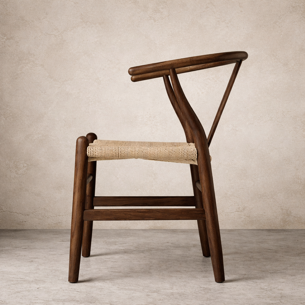 Wishbone Dining Chair Dark Brown | Scandinavian Chair UAE - The Attic Dubai