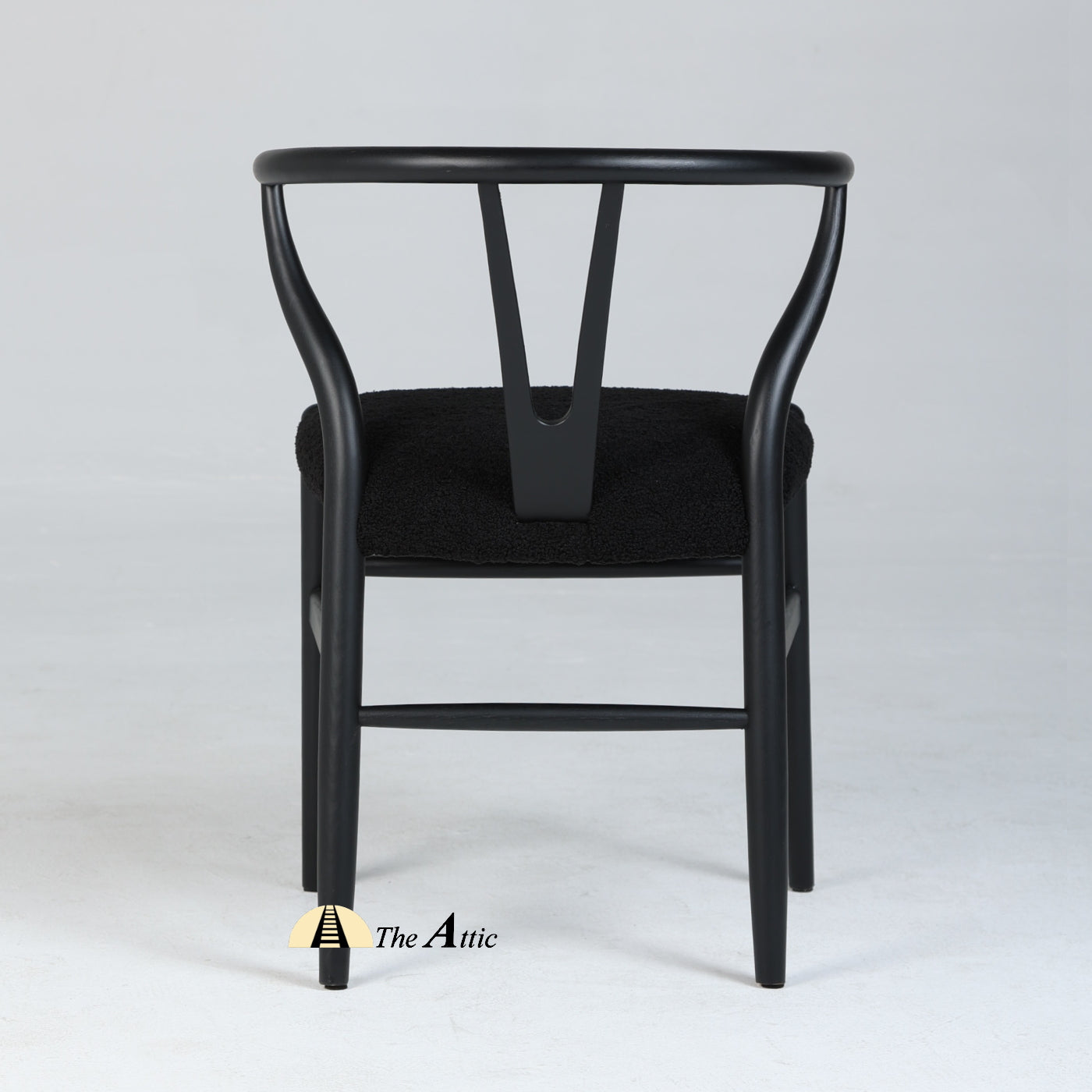 Wishbone Boucle Black Dining Chair - The Attic Dubai