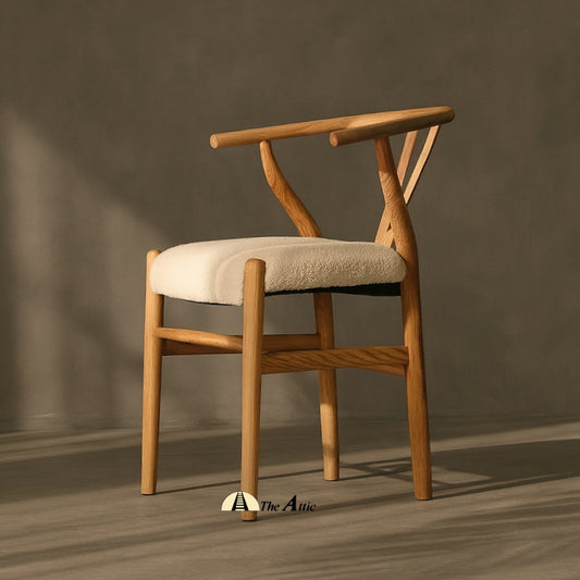 Wishbone Chair with Boucle Upholstery - The Attic Dubai