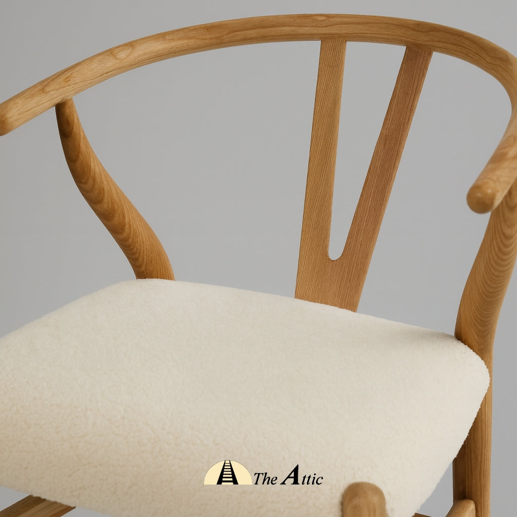 Wishbone Chair with Boucle Upholstery - The Attic Dubai