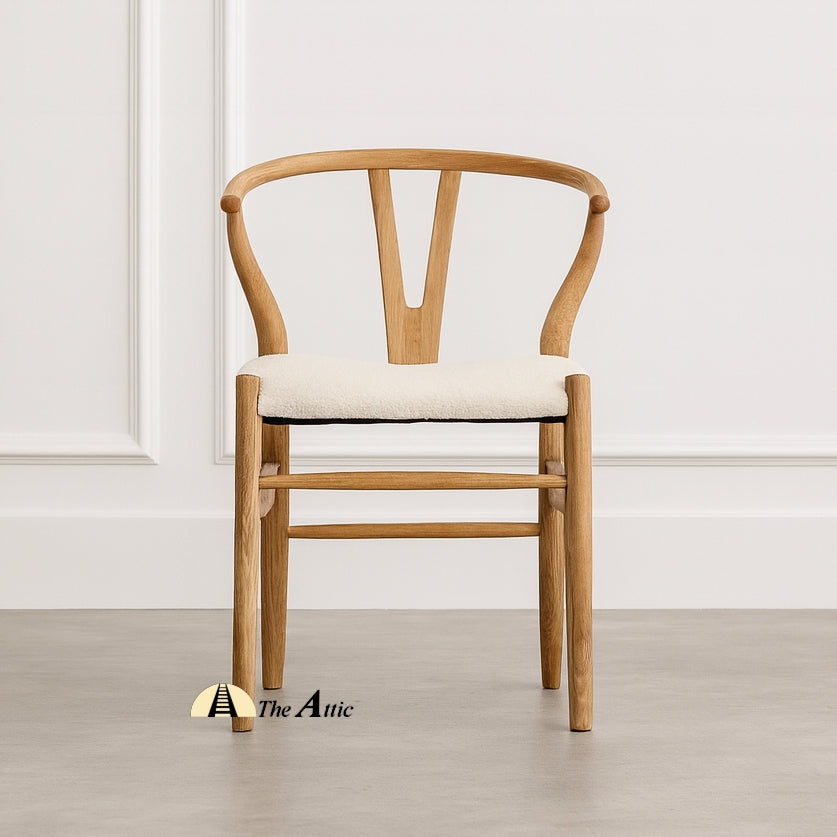 Wishbone Chair with Boucle Upholstery - The Attic Dubai