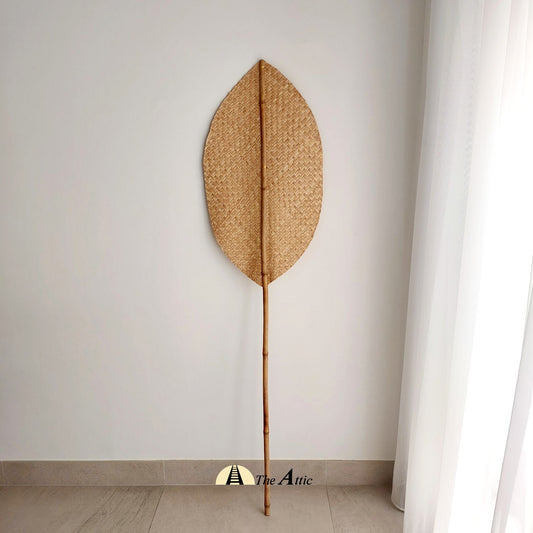 Woven Seagrass Leaf Décor, Bohemian Boho Tropical Deco, Dried decorative leaves - The Attic Dubai