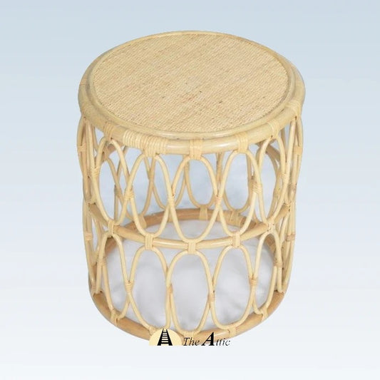 Zola Rattan Round Side Table, Rattan Furniture - The Attic Dubai