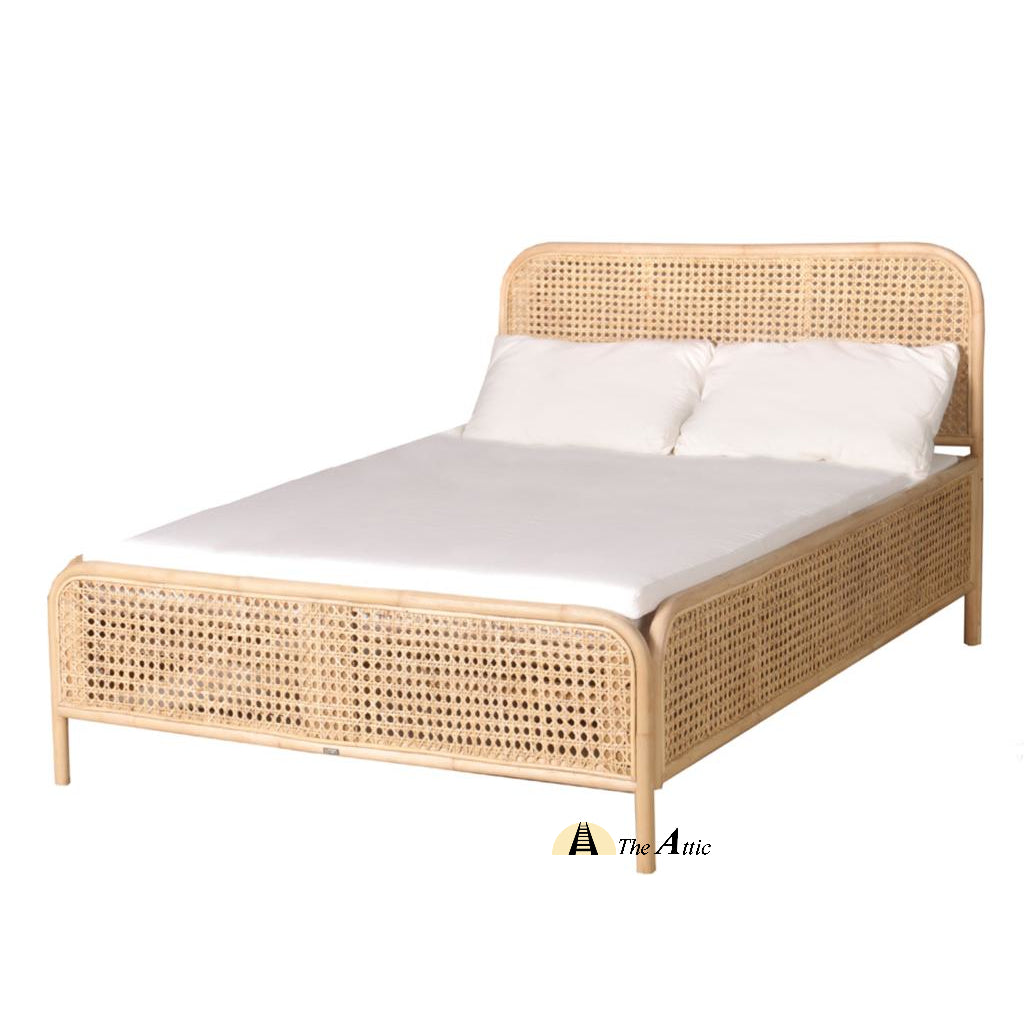 Rattan Queen Size Bed, Rattan Wicker Furniture - The Attic Dubai