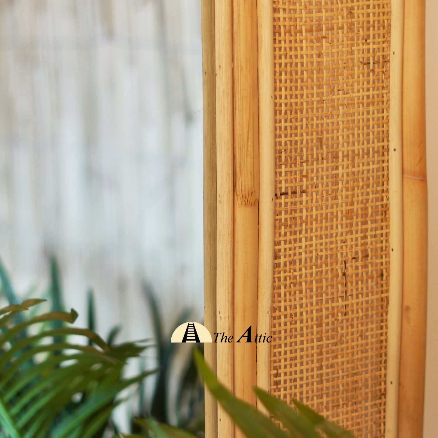 Celine Rattan Webbing Arch Leaning Mirror, Cane Floor Mirror - The Attic Dubai