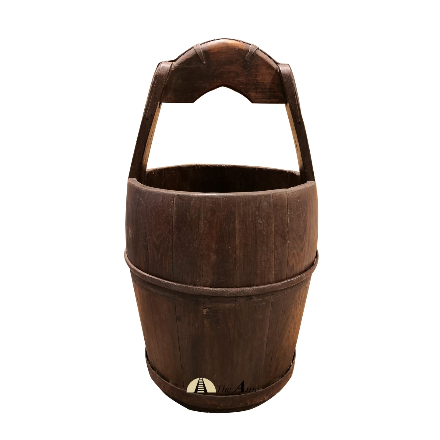 Vintage Chinese Wooden Water Bucket - The Attic Dubai