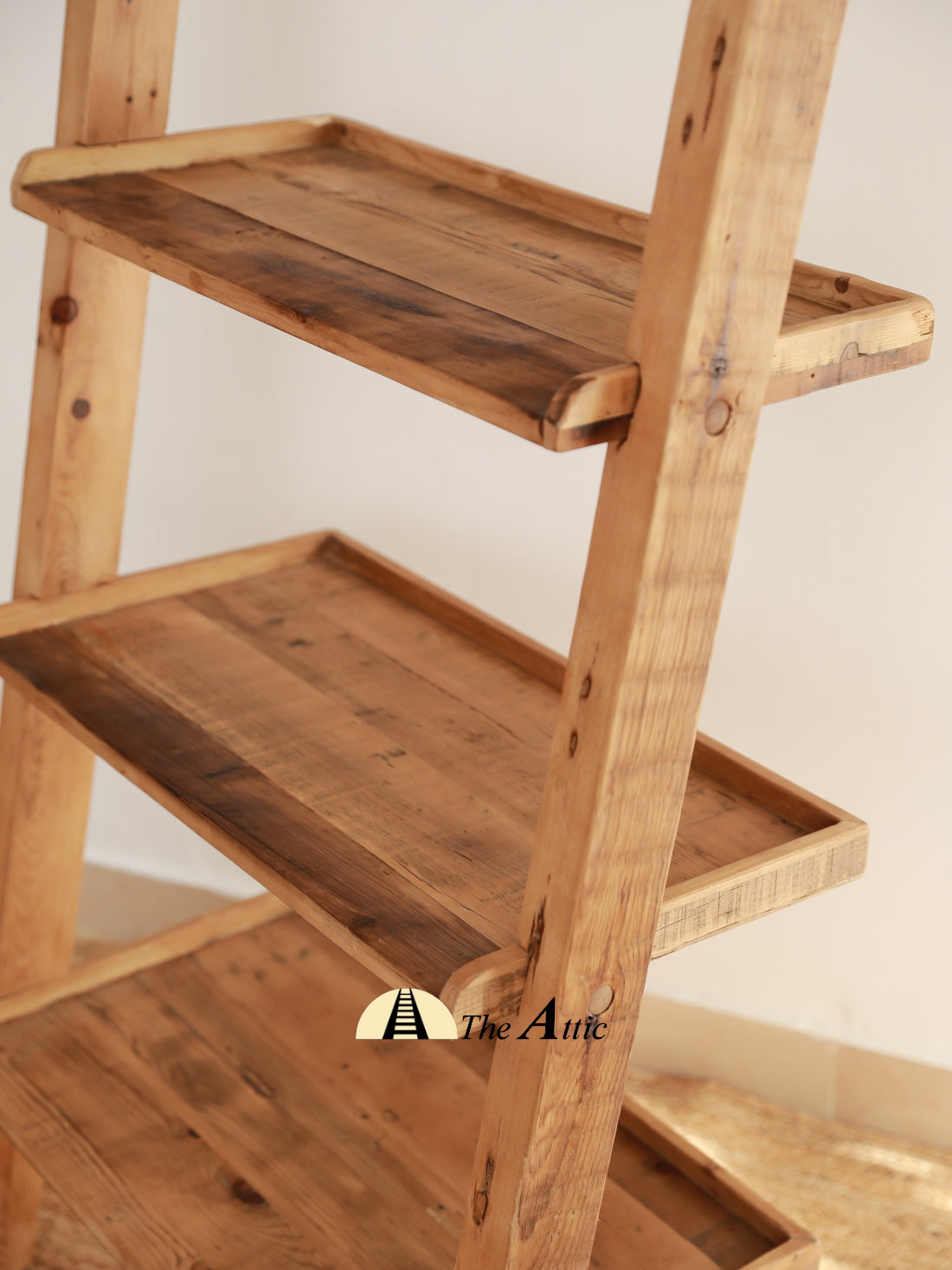 Dallas Rustic Modern Recycled Pine Ladder Shelf - The Attic Dubai