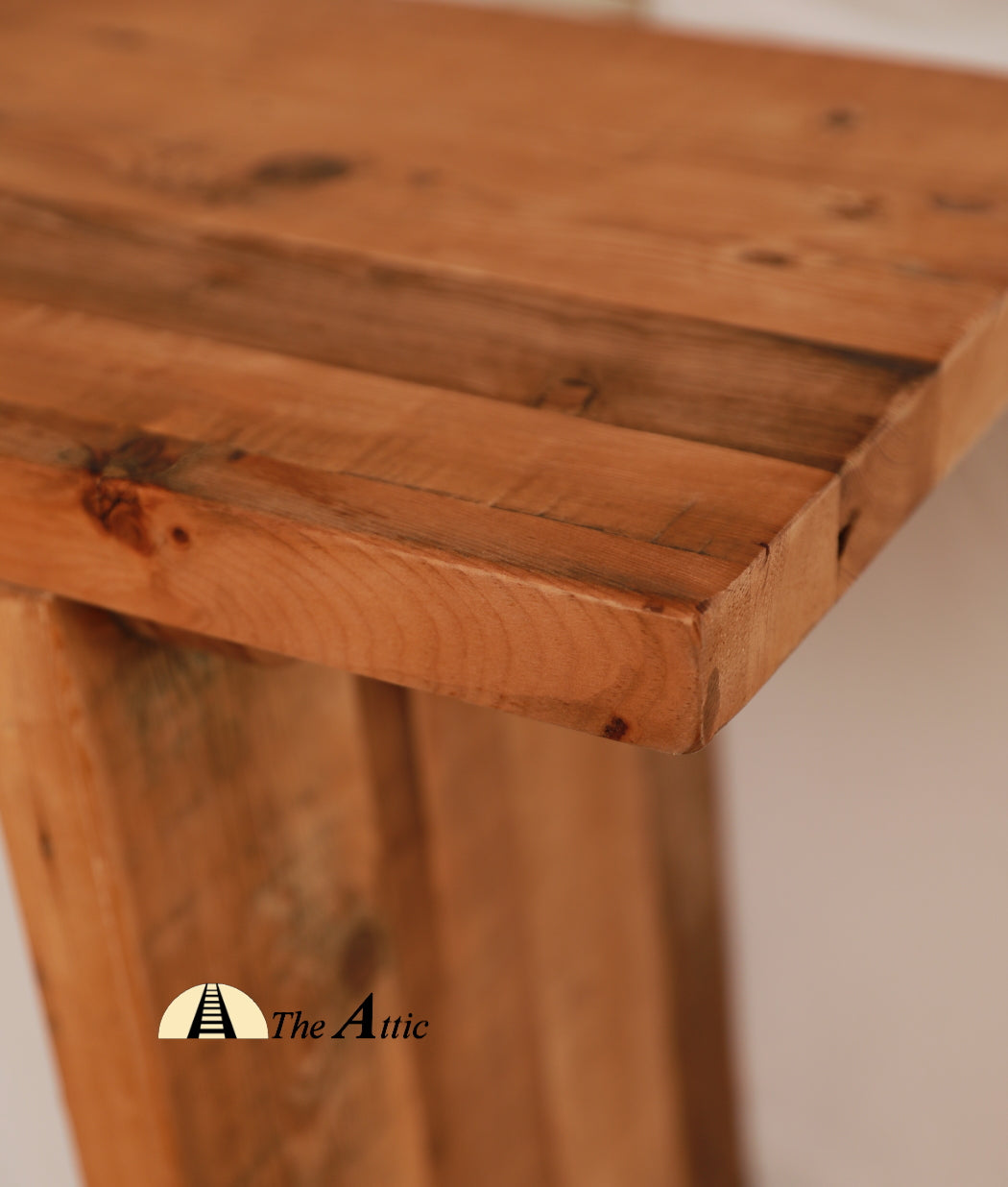 Dallas Recycled Old Pine Wood A-line Console, Accent Table - The Attic Dubai