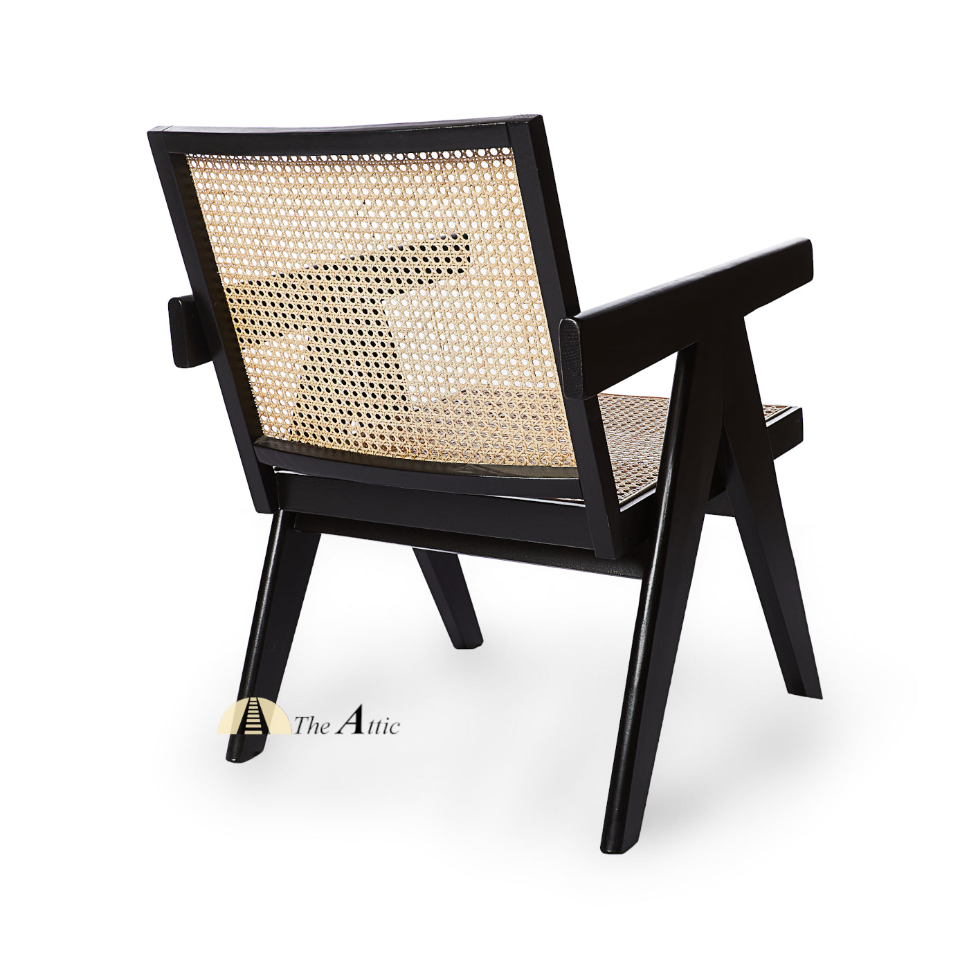 Geneva Mid-Century Modern Oak and Rattan Chair, Chandigarh Chair - The Attic Dubai