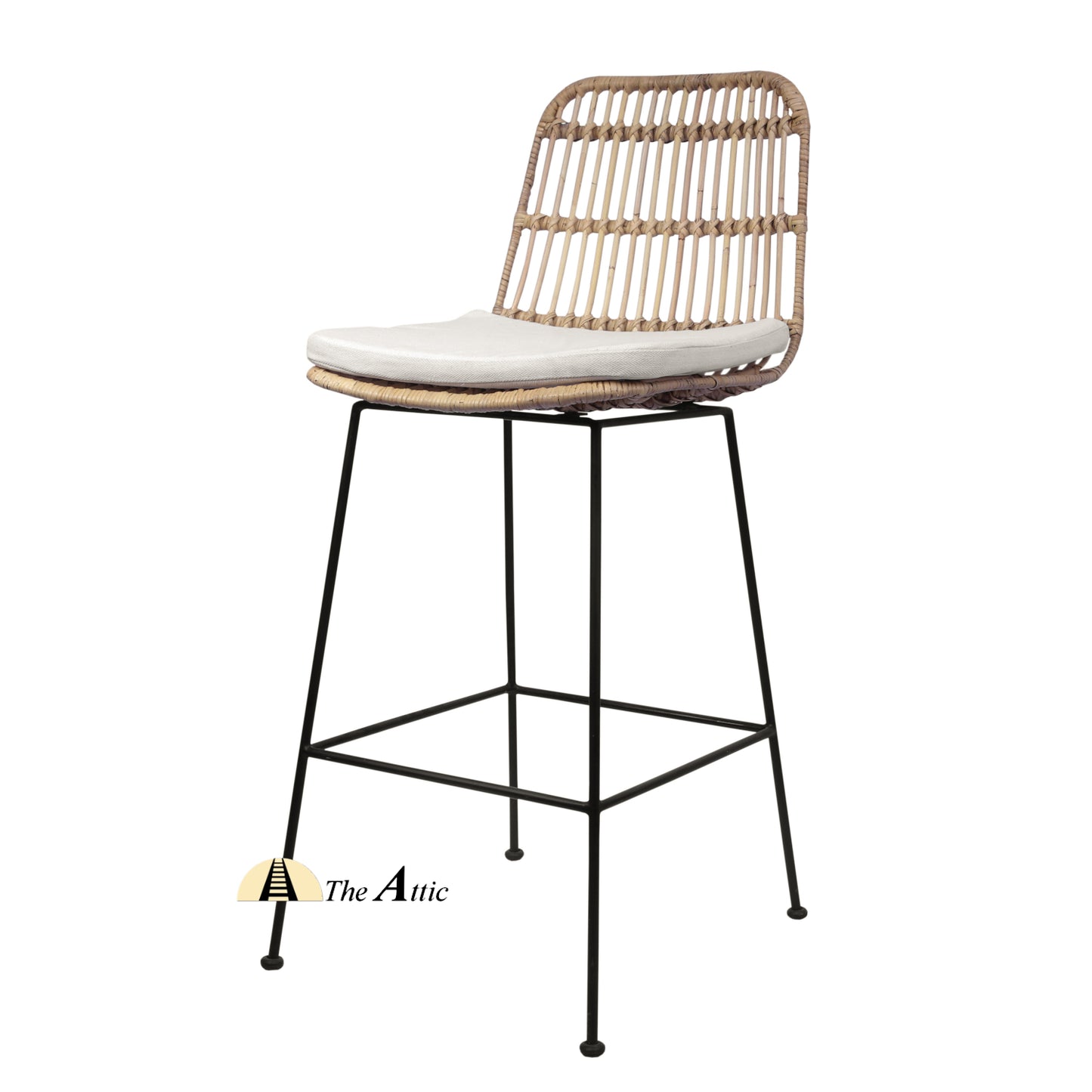 Boracay Rattan Bar Counter Stool, Rattan Wicker Furniture - The Attic Dubai