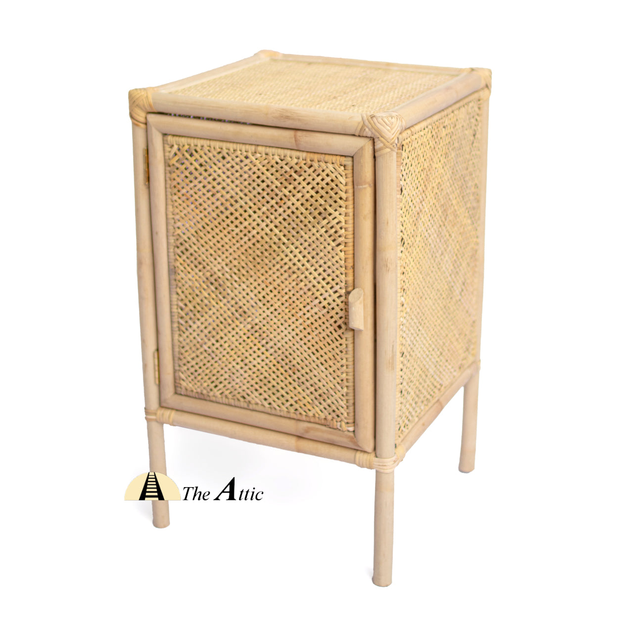 Honey Rattan Bedside Table, Set of 2