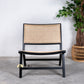 Kanha Rattan and Wood Chair; Natural Rattan Wicker Furniture; Black Lounge Chair - The Attic Dubai